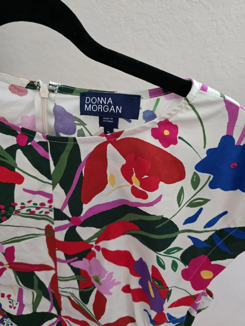 Donna Morgan Dress Floral Fit & Flare KIMORA IN GRACEFUL FLOWERS MINI Cotton - Picture 6 of 12